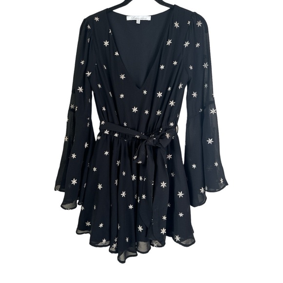 Lovers + Friends Lila Gold Star Dress XSmall Black - Picture 11 of 12